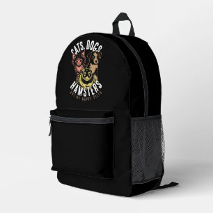 KATZHUNDE HAMSTERS HAPPY PILLS PETS LIEBE BEDRUCKTER RUCKSACK