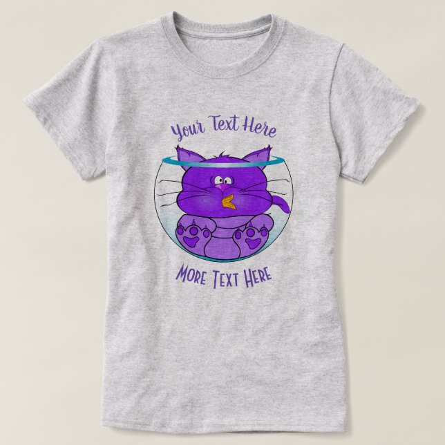 KATZLOVER | Funny Cat in Fishbowl T-Shirt (Design vorne)