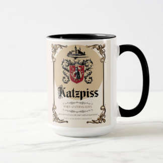 Katzpiss Tasse - Deutsches Parody-Weinetikett