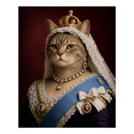 Katzporträt von Königin Victoria – viktorianische Poster