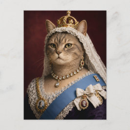 Katzporträt von Königin Victoria – viktorianische  Postkarte