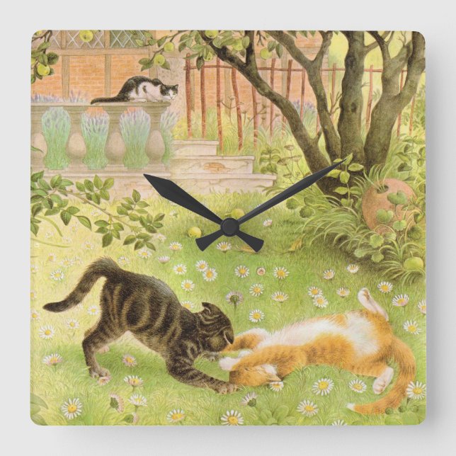 KATZSCHALTER QUADRATISCHE WANDUHR (Vorderseite)