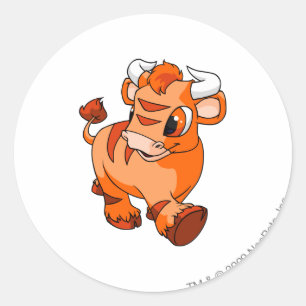 Kau Orange Runder Aufkleber