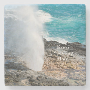 Kauai Aqua Ozean Spouting Horn Poipu Steinuntersetzer