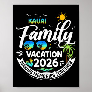 Kauai-Familienurlaub 2026 Strandtrip passende Outf Poster