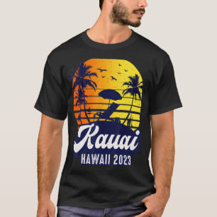Kauai Hawaii 2023 Hawaiian Sunset Beach Retro T-Shirt