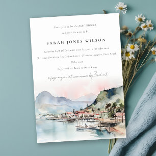 Kauai Hawaii Aquarell-Landschaft Baby Shower Einladung