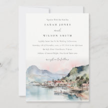 Kauai Hawaii Aquarell-Landschaft-Hochzeit