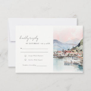 Kauai Hawaii Aquarell-Landschaft-Hochzeit RSVP Karte