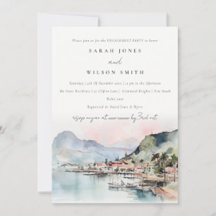 Kauai Hawaii Aquarell-Landschafts-Hochzeitseinladu Einladung