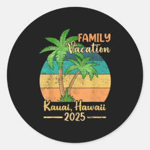 Kauai Hawaii Beach Familienurlaub 2025 Sommer Runder Aufkleber