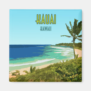 Kauai Hawaii Coast Beach Vintag Magnet