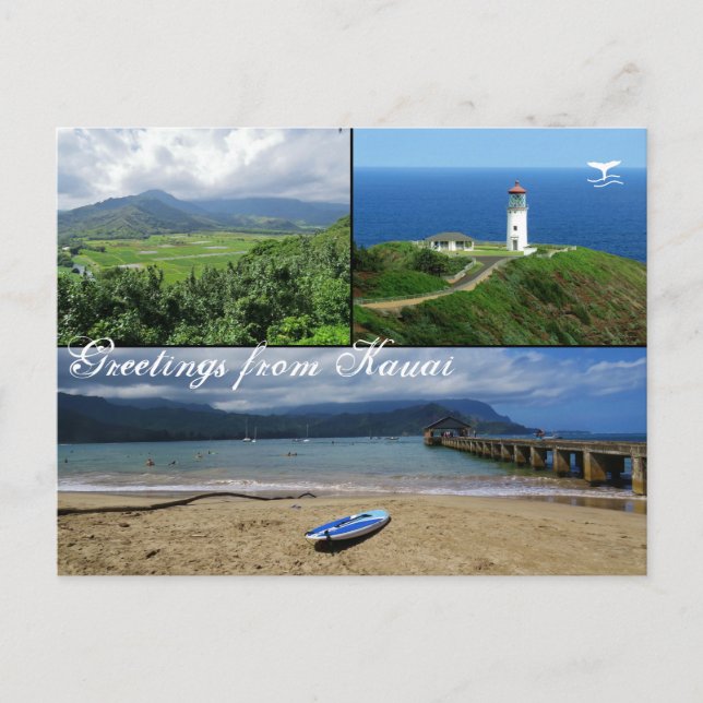 Kauai, Hawaii, Hanalei Bay, Kilauea Lighthouse Postkarte (Vorderseite)