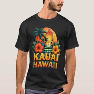 Kauai Hawaii Hibiskus-Blumen-Surf Hawaiian-Surfen T-Shirt