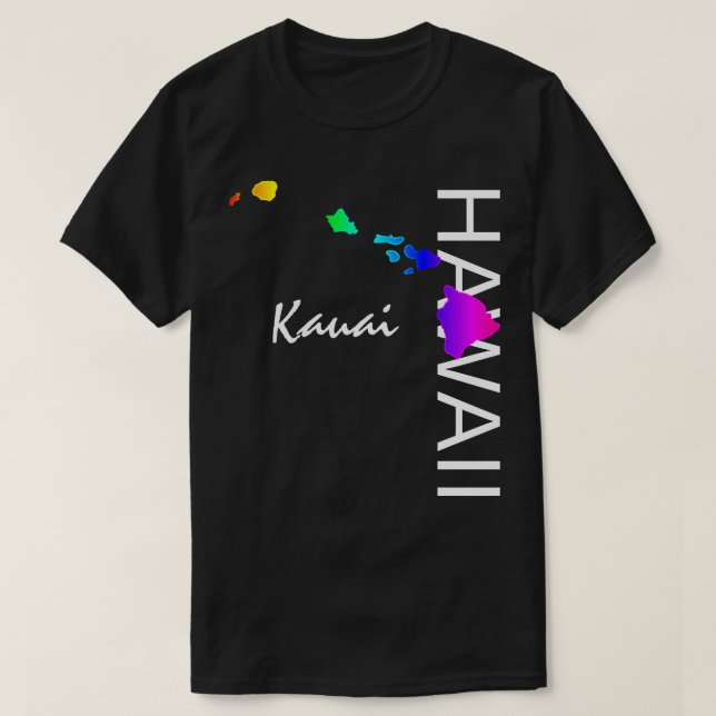 KAUAI - HAWAII INSELN NEON RAINBOW T-Shirt (Design vorne)
