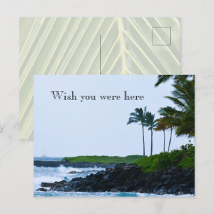 Kauai Hawaii Koloa Ocean Palm Trees Postkarte