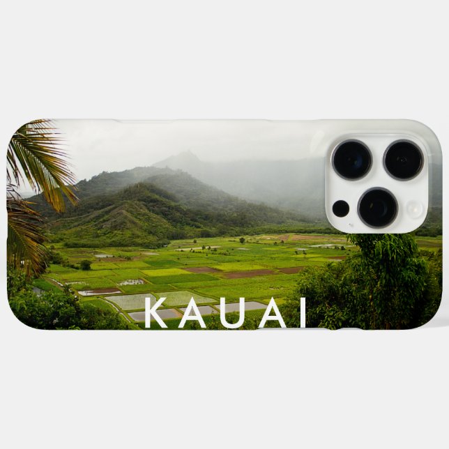 Kauai, Hawaii Landscape Fields Scene mit Text iPhone 16 Pro Max Hülle (Rückseite (Horizontal))