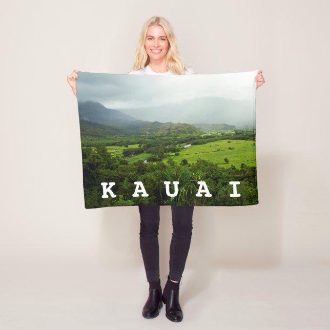 Kauai, Hawaii Landschaft Szene / Custom Text Fleecedecke (Beispiel)