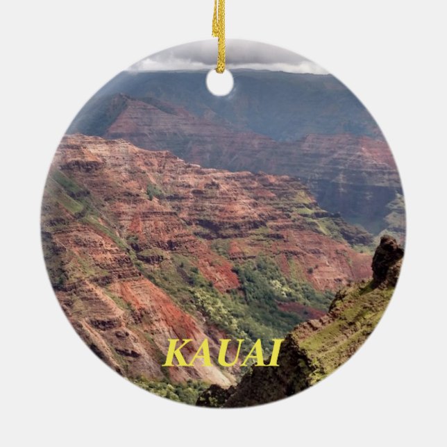 Kauai Hawaii Landschaftliche Keramik Ornament (Hinten)