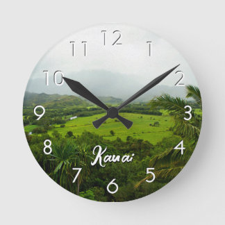 Kauai, Hawaii Landschaftsszene Runde Wanduhr
