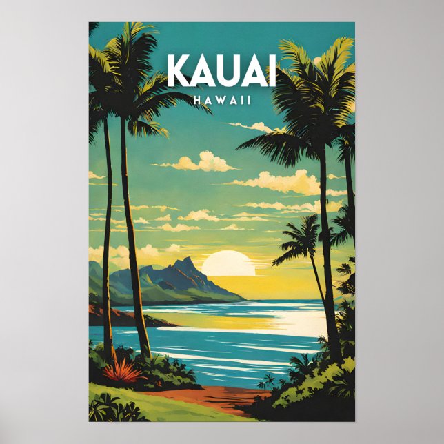 Kauai Hawaii Nostalgic Vintag Poster (Vorne)