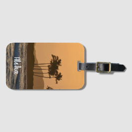 Kauai Hawaii Ocean Palm Trees Sunset Gepäckanhänger