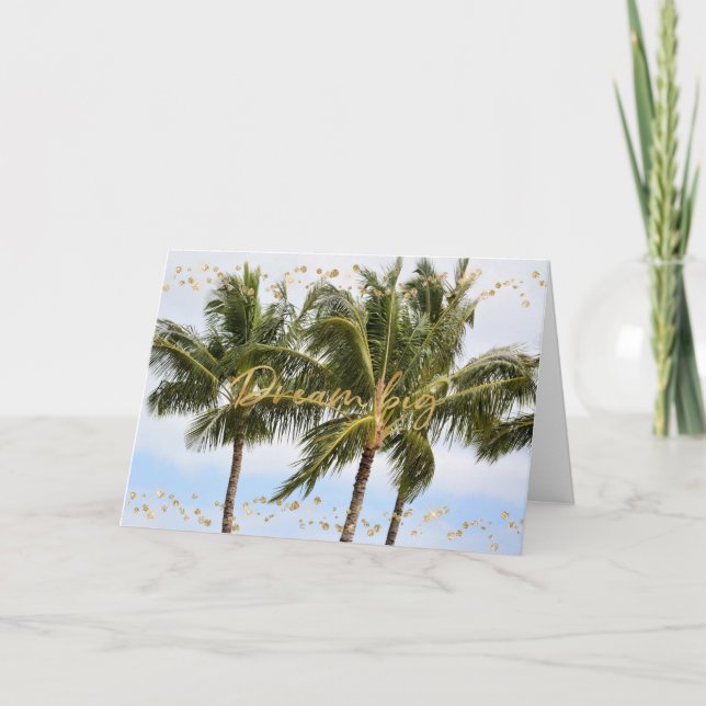 Kauai Hawaii Palm Trees Gold Dream Karte (Vorderseite)