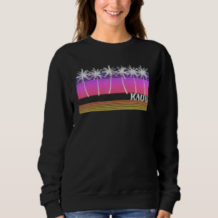 Kauai Hawaii Retro Style Vintag Beach Surf Sunset Sweatshirt