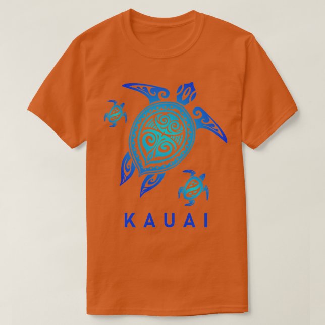 Kauai Hawaii Sea Blue Riegelschildkröte T-Shirt (Design vorne)