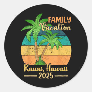 Kauai Hawaii Strand Familienurlaub 2025 Sommer Runder Aufkleber