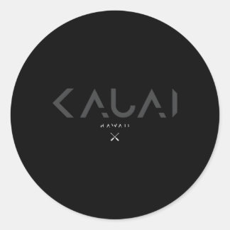 Kauai Hawaii Tonal Type Runder Aufkleber