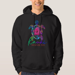 Kauai Hawaii Urlaub 2022 Meeresschildkröte Blume T Hoodie