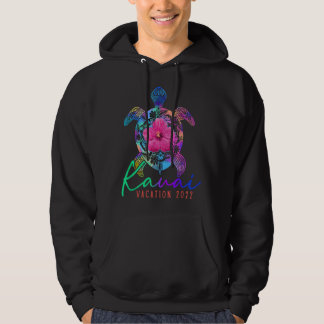 Kauai Hawaii Urlaub 2022 Meeresschildkröte Blume T Hoodie