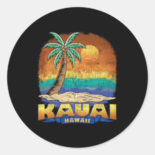 Kauai Hawaii Vintag Distressed Souvenir Runder Aufkleber