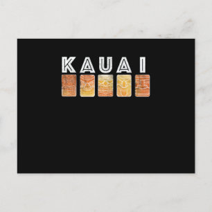 Kauai Hawaii Vintag Tiki Masks Postkarte