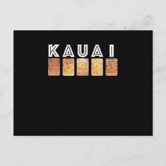 Kauai Hawaii Vintag Tiki Masks Postkarte