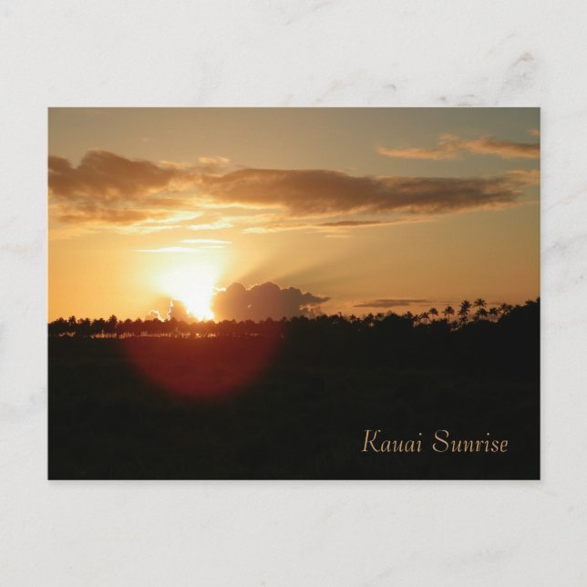 Kauai-Hawaiianer-Sonnenaufgang Postkarte (Vorderseite)
