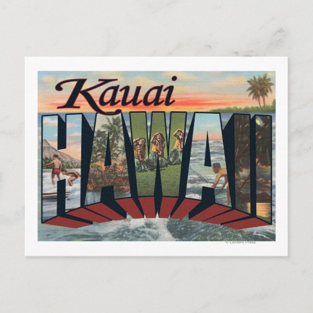 Kauai, HawaiiLarge Letter ScenesKauai, HI Postkarte (Vorderseite)