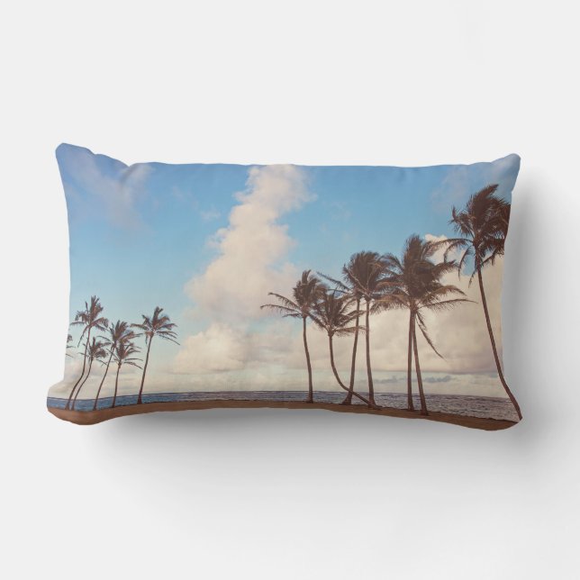 Kauai Island Palm Tree Lumbar Throw Pillow Lendenkissen (Vorderseite)