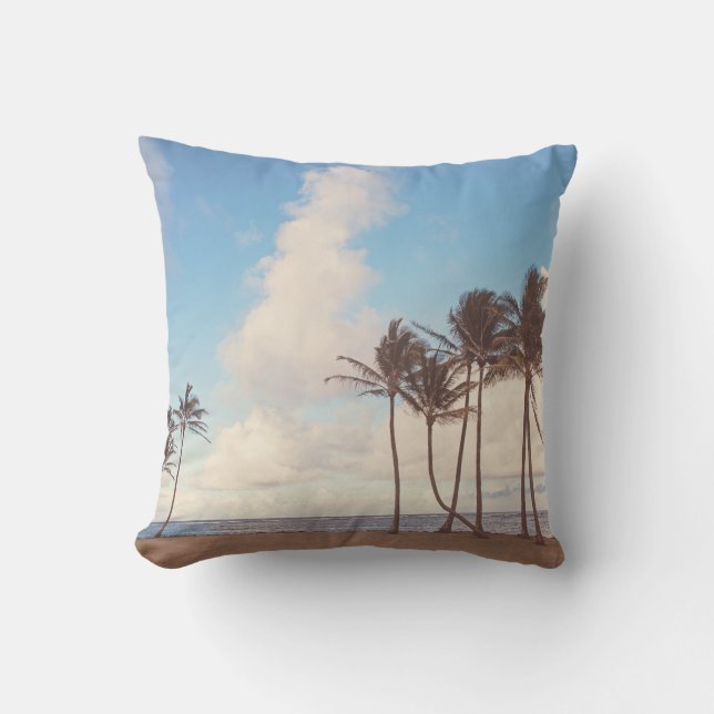 Kauai Island Palms Outdoor Throw Kissen (Vorderseite)