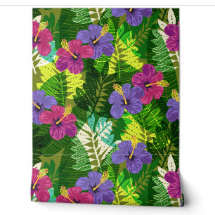 Kauai Jungle Hawaiian Hibiskus und Palms-Brights Tapete