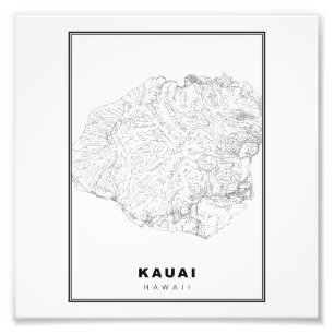 Kauai Karte Fotodruck