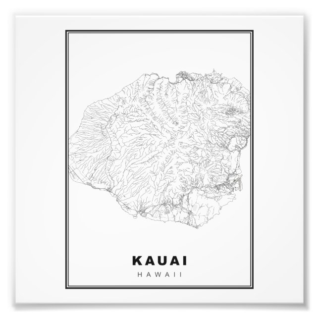 Kauai Map Fotodruck (Vorne)