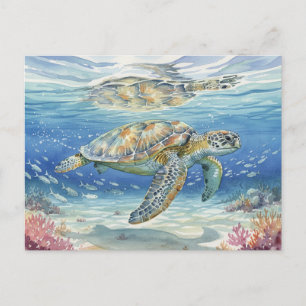 Kauai-Meereschildkröten unter dem Meer untergetauc Postkarte