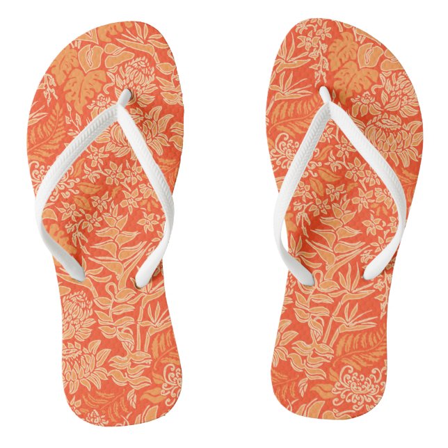 Kauai Morning Hawaiian Protea Floral Flip Flops (Fußbett)