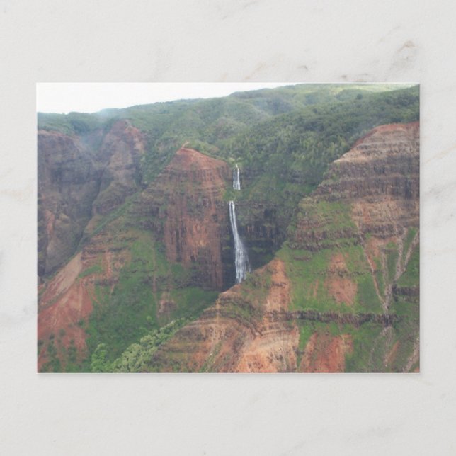 Kauai Mountain Waterfall Postcard Postkarte (Vorderseite)