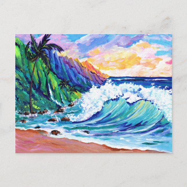 Kauai Na Pali Coast Tropical Postcard Postkarte (Vorderseite)