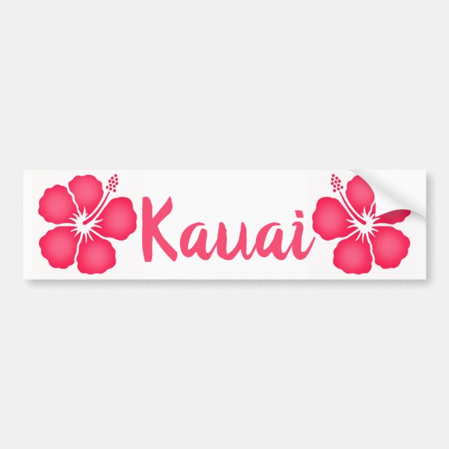Kauai Pink Hibiskus Autoaufkleber (Vorne)