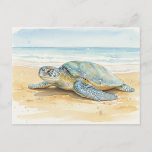 Kauai-Seeschildkröten ruhen am Strand Postkarte