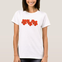Kauai T-Shirt ~ Clusters de fleurs hibiscus rouges